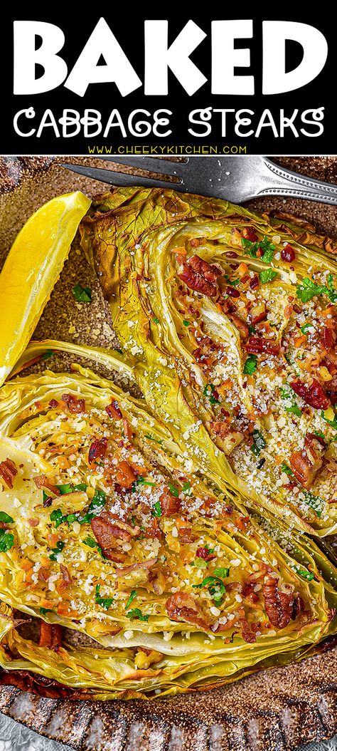 Cabbage Steak With Sauce, Small Cabbage Recipes, Cabbage Stakes Recipe, Baked Whole Cabbage Head, Pan Fried Cabbage Steaks, Bake Cabbage In Oven Recipe, Cabbage Chips Baked, Keto Cabbage Steaks In Oven, Baked Cabbage Steaks Recipe