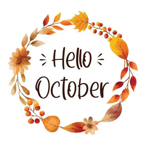 October Clipart, Hello October Images, Calligraphy Hello, October Images, Cartoon Clouds, Hello September, Hello October, Seasons Art, Fall Halloween Decor