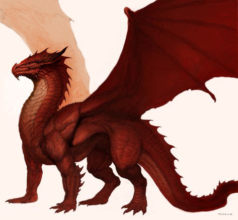 ArtStation - Red Dragon, John Tedrick Dnd Dragon Art, John Tedrick, Old Dragon, Types Of Dragons, Dragon Artwork Fantasy, Dnd Dragons, Dragon Rpg, Cool Dragons, Fantasy Beasts