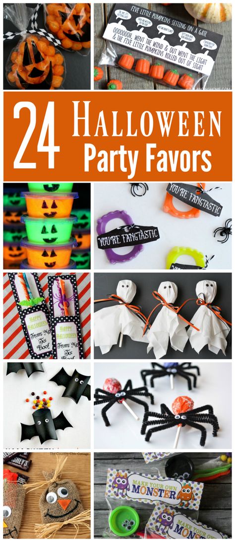 These 24 Halloween party favors are sure to be a hit at your kids' school Halloween party or with your trick or treaters. There are lots to choose from ranging from non-candy favors to treat bags to cute printables and more. Halloween Party Favor Ideas, Halloween Party Bags, Cumpleaños Harry Potter, Halloween School Treats, Party Favor Ideas, Halloween Class Party, School Halloween Party, Halloween Goodie Bags, Halloween Treats For Kids