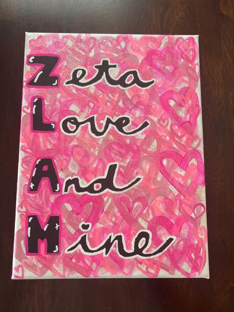 Theta Painting, Sorority Canvas Art, Sorority Events, Sorority Canvas, Zeta Tau Alpha, Big Little, Sorority, Little Gifts, Canvas Art