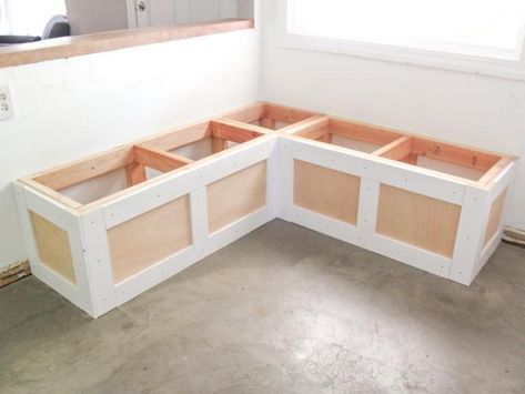 Corner Storage Bench, Corner Bench Seat, Banquette Dimensions, Banquette Seating With Storage, Banquette Seating Diy, Kitchen Nook Bench, Diy Banquette, Dining Bench With Storage, Corner Bench With Storage