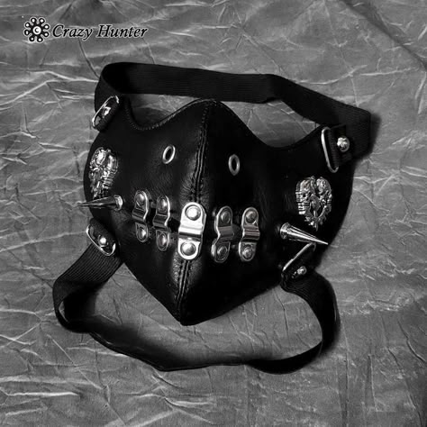 Biker Mask, Undercut Hairstyles Women, Mens Masquerade Mask, Alt Outfits, Punk Accessories, Aesthetic Grunge Outfit, Leather Mask, Cool Masks, Masks Masquerade