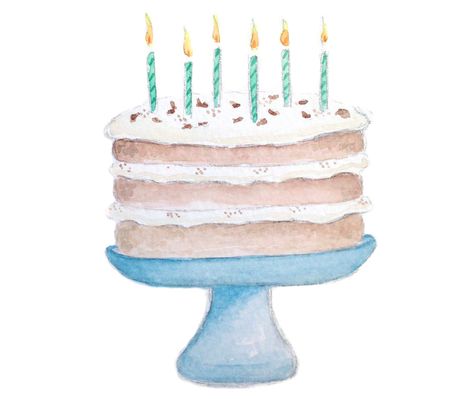 Birthday cake and candles illustration Drawing Cake Birthday, Birthday Cake Painting, Birthday Cake Watercolor, Candles Illustration, Birthday Cake Drawing, Drawing Cake, Pear And Almond Cake, Birthday Cake Illustration, Candle Illustration