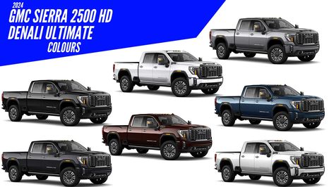 2024 GMC Sierra 2500 HD Denali Ultimate - All Color Options - Images Gmc Sierra Denali, Sierra Denali, Sierra 2500, Crew Cab, Gmc Sierra, Color Options, All The Colors, Color