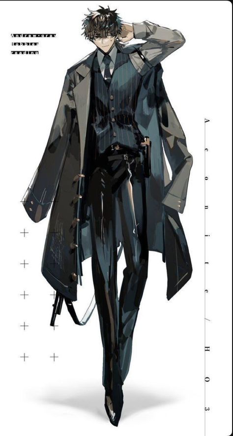 Fashion Outfits Drawing Ideas, Drawing Ideas Male, Outfits Drawing Ideas, Fashion Outfits Drawing, Concept Art Reference, Character Outfit Ideas, Drawing Outfits, Detective Outfit, Outfits Drawing