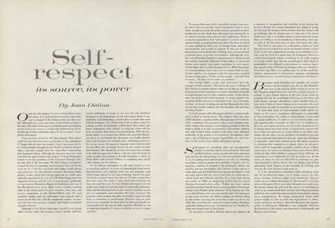 On Self-Respect: Joan Didion’s 1961 Essay from the Pages of Vogue - Vogue Joan Didion Books, Joan Didion Quotes, Joan Didion, Fashion Site, Self Respect, What’s Going On, Sample Resume, Solar Power, Book Worth Reading