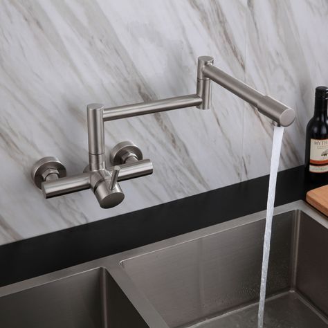 Foldable Kitchen Faucet Wall Mounted Stainless Steel Sink Faucet Wall Mounted Kitchen Sink Faucet, Wall Kitchen Faucet, Wall Mounted Faucet Kitchen, Wall Mounted Kitchen Sink, Double Sink Kitchen, Kitchen Sink Wall, Richmond House, Wall Mounted Kitchen Faucet, Kitchen Renos