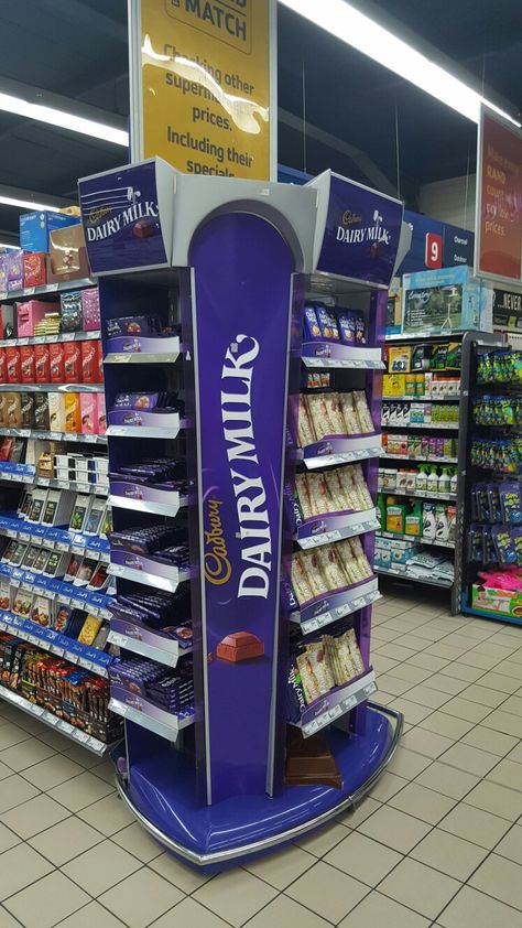 Cadbury end cap. South Africa interchangeable graphics. End Cap Display, Cap Display, Paper Board, Point Of Sale, Stand Design, Kiosk, Sale Design, South Africa, Dairy