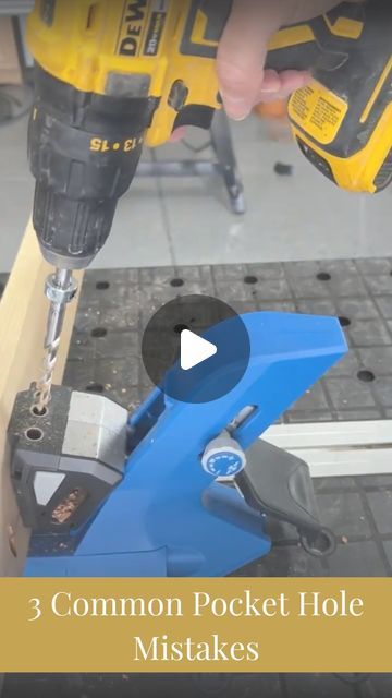 Christine | @honeybuilthome on Instagram: "HOW TO MAKE POCKET HOLES - with @kregjig here I have featured the kregjig 720. 
pocket holes are one of the easiest ways to build furniture, cabinets and builtins. They allow you to hide your screws by creating a POCKET for them inside the wood.

The Kregjig 720 is the EASIEST kregjig for beginners to use because it auto-adjusts to the thickness of your wood for you plus clamps it in place as you are drilling. 

3 common frustrations 
1. Your drill bit won’t go deep enough into the wood. This is usually because you don’t have enough power! If you turn up the clutch (those numbers on your drill) you’ll get more power! 
😉 TIP you don’t have to go in reverse! You can simply pull the drill backwards once it’s created the pocket hole and move onto the Pocket Holes, Build Furniture, Into The Wood, Wd 40, Pocket Hole, Wood Glue, Drill Bit, Turn Up, Drill Bits