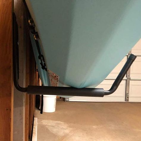 Hanging Kayaks In Garage, Garage Kayak Storage, Indoor Ladder, Kayak Storage Garage, Hanging Cradle, Canoe Storage, Garage Hooks, Folding Trolley, Wreath Storage