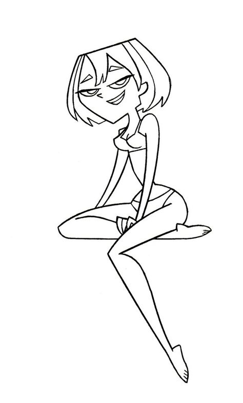 TDI-Swimsuit Gwen-pencils by TDI-Exile on deviantART Total Drama Island Coloring Pages, Tdi Character Template, Total Drama Coloring Pages, Tdi Oc Base Hair, Total Drama Island Oc Female Base, Drawing Total Drama, How To Draw Total Drama Characters, Tdi Oc Base, Total Drama Island Oc Base