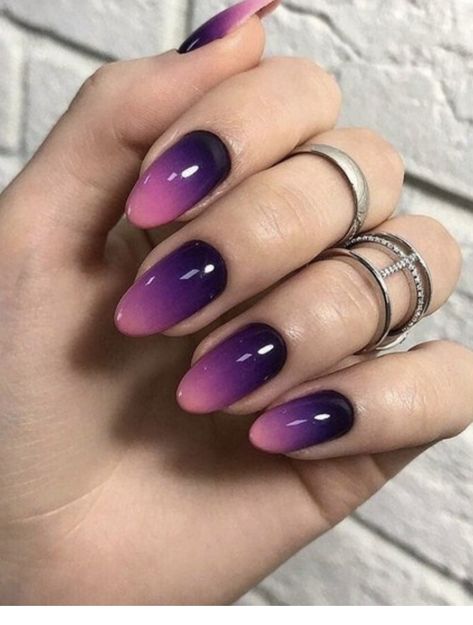 Ballerina Acrylic Nails, Purple Ombre Nails, Almond Press On Nails, Shop Press, Unghie Sfumate, French Tip Acrylic Nails, Ombre Nail Designs, Nails Polish, Gradient Nails