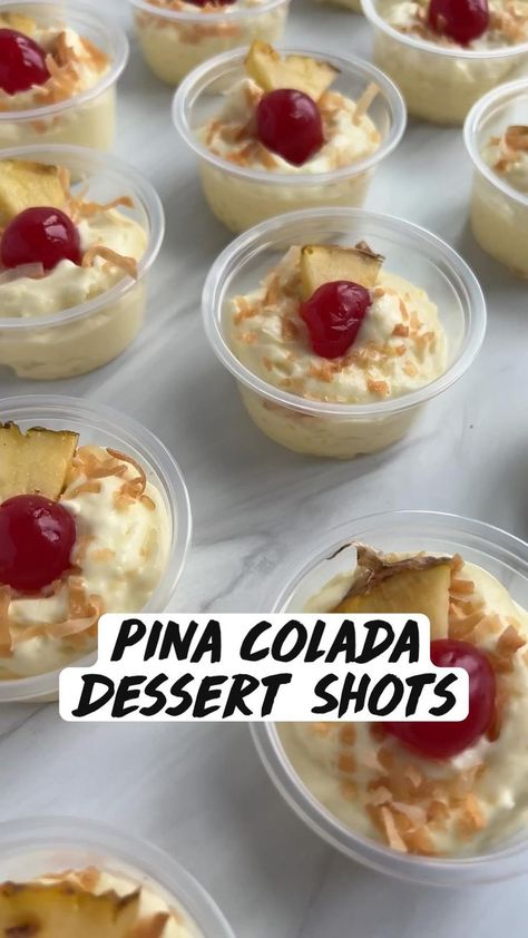 Desert Shooters, Pina Colada Dessert, Icebox Pies, Guava Desserts, Cup Recipes, Cups Recipes, Desert Cups, High Intelligence, Table Spread