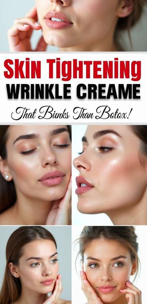 Discover the secret to youthful skin with our Skin Tightening Wrinkle Cream!  Formulated to reduce fine lines and boost elasticity, this powerful cream rivals Botox without the needles. Experience smoother, firmer skin in just weeks! Say goodbye to wrinkles and hello to a radiant glow!  #Skincare Glow Skincare, Firmer Skin, Wrinkle Cream, Youthful Skin, Skin Tightening, Skin Firming, Say Goodbye, Wrinkles, The Secret