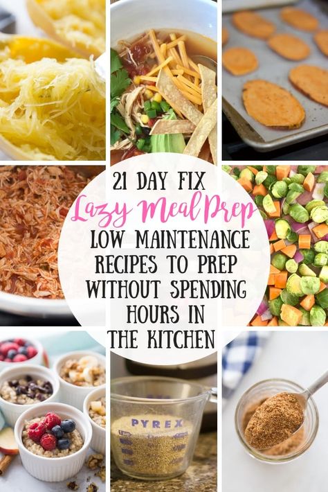 Completely lost on where to start with food prep? These 21 Day Fix Lazy Meal Prep ideas will help you prepare either breakfast, lunch, dinner, or sides for the week without feeling like you're spending hours in the kitchen. #mealprep #ultimateportionfixmealprep #21dayfixmealprep #easymealprep #howtomealprep #confessionsofafitfoodie Lazy Meal Prep, 21 Day Fix Diet, 21 Day Fix Meal Plan, Beachbody Recipes, Meal Prep Ideas, 21 Day Fix Meals, Diet Vegetarian, Food Prep, 21 Day Fix