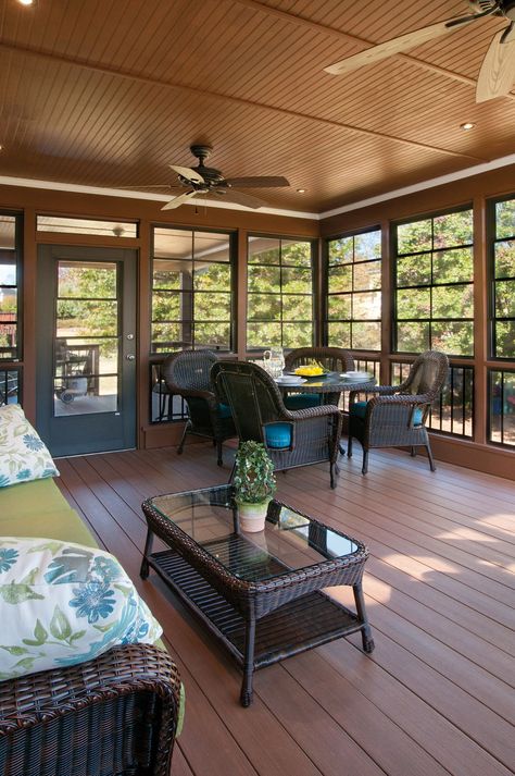 Modern Sunroom, Sunroom Decor, Back Porch Designs, 3 Season Porch, Porch Design Ideas, Three Season Porch, Screened Porch Designs, 3 Season Room, Four Seasons Room