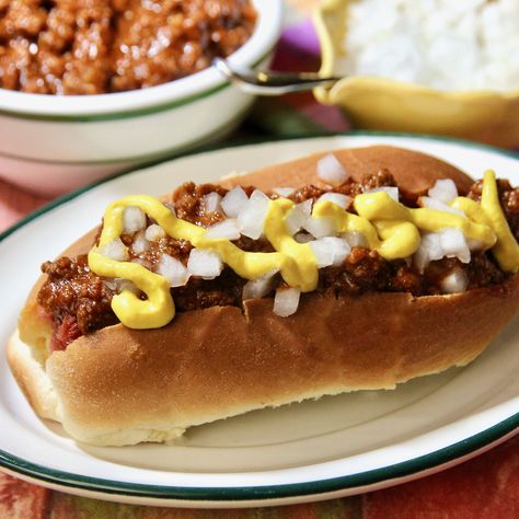 Michigan Hot Dog is a regional specialty that’s been popular for a long time. #Cook2Follow #AllrecipesAllstars #AllrecipesFaceless #AllrecipesTastemakers #HotDogs #ChiliDogs #ChiliHotDogSauce #classic #MichiganSpecialty #HomemadeFood #QuickAndEasy Michigan Hot Dog, Greek Hot Dog Sauce Recipe, Michigan Sauce Recipe, Michigan Sauce, Coney Dogs, Hot Dog Sauce Recipe, Coney Sauce, Greek Sauce, Hot Dog Chili Sauce