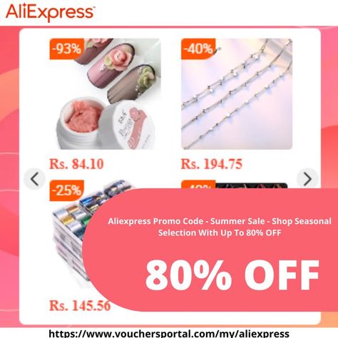 Explore the best range of Seasonal Selection are accessible on the promotional page with a massive reduction of up to 80%. Hurry Up!

https://www.vouchersportal.com/my/aliexpress Computer Shortcuts, Voucher Code, Discount Offer, Daily Essentials, Discount Codes, Online Retail, Alibaba Group, Discount Code, Summer Sale