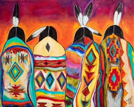 Native American Art Painting, Native American Paintings Canvases, Native American Feather Art, Native American Art Drawings, Western Art Projects, Choctaw Art, Cherokee Indian Art, Western Painting Ideas, Native Paintings