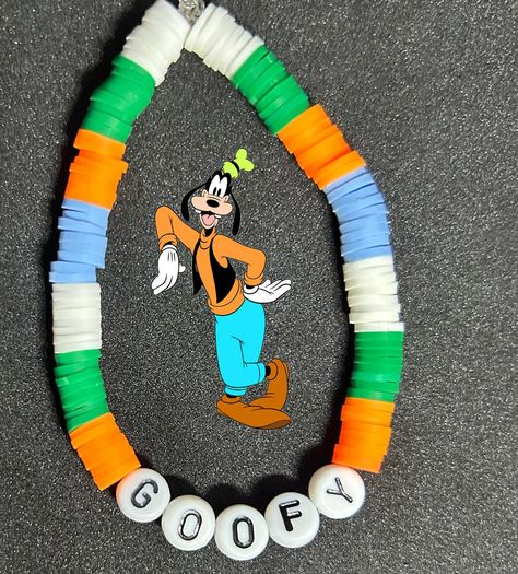 Mickey Mouse (Mickey Mouse Clubhouse) Heishi Bracelet #handmadebracelet #heishibracelets #beadedbracelets #bracelets #personalizedbracelets #personalizedbracelet #mickeymouseclubhouse #mickeymousefriends #mickeymouse #mickeymouseclub #minniemouse #minniemousebracelet #mickeymousebracelet #mickeymousebracelets #goofy #goofymickeymouse #goofybracelet Disney Beaded Bracelet Diy, Disney Clay Bead Bracelet Ideas, Disney Bracelet Ideas Clay Beads, Boy Beaded Bracelets, Disney Clay Bead Bracelets Ideas, Disney Bracelet Ideas, Clay Beads Bracelet Ideas, Beads Bracelet Ideas, Disney Bracelets