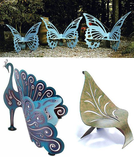 Parts Of A Pumpkin, Drawing Room Decor, Unusual Furniture, Metal Sculptures, Magical Garden, Unique Gardens, Modern Fantasy, Butterfly Chair, Garden Bench