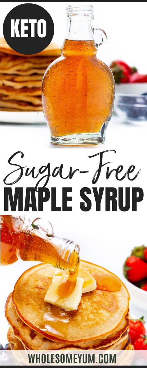 Sugar-Free Keto Maple Syrup Keto Syrup Recipe, Keto Maple Syrup, Adkins Recipes, Maple Syrup Recipe, Keto 101, Keto Sauce, Sugar Free Pancake Syrup, Keto Condiments, Maple Extract