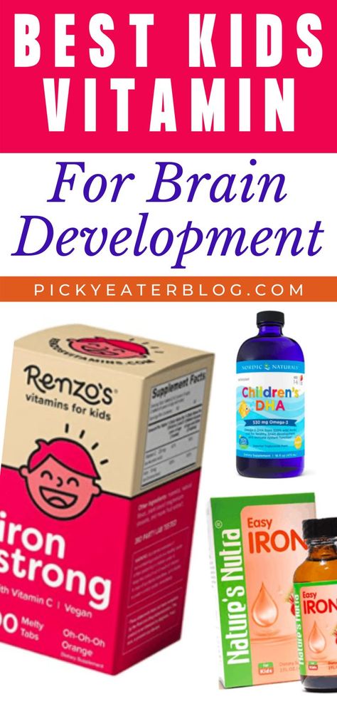 Here are helpful lists of best vitamins for kids for their brain development. Learn about the top brain foods for kids and the vitamins and nutrients that will improve the brain development of kids. These are essential for an optimum brain development, for a good focus and concentration, and memory. These best foods are healthy, and also important in improving brain function and body development. Have well-rounded, mentally sharp kids with the best foods and vitamins. #bestvitaminsforkids Brain Support Vitamins, Vitamin For Brain Memory, Brain Food For Kids, Focus Vitamins, Healthy Brain Supplements, Early Brain Development, Best Vitamins For Kids, Vitamins For Memory, Brain Supplements Vitamins