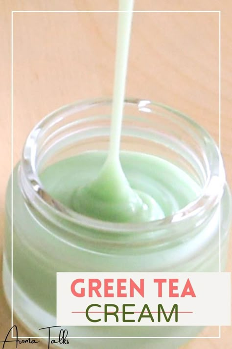 Green Tea Face Toner, Homemade Green Tea, Green Tea Moisturizer, Itchy Skin Relief, Green Tea Cream, Face Cream Recipe, Diy Moisturizer, Green Tea Face, Oil Cleansing