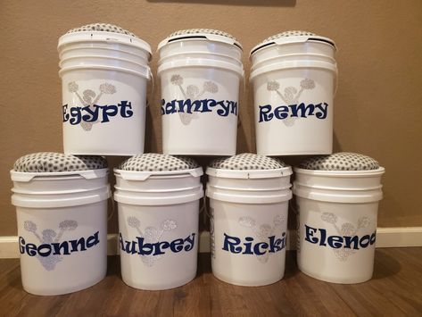 Cheer Buckets, Cheer Team, Buckets, Talenti Ice Cream, Ice Cream, Cricut, Vinyl