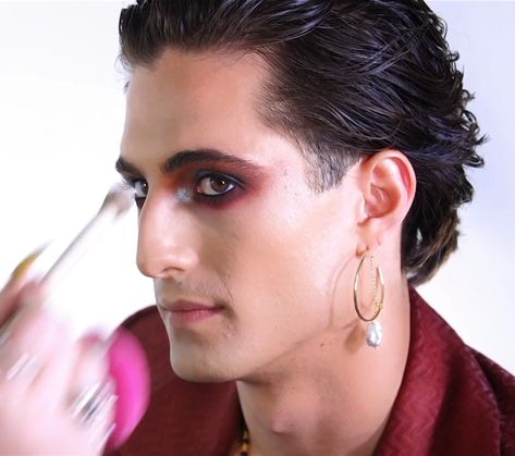 Male Runway Makeup, Mariachi Makeup, Male Runway, 1970s Makeup, Trad Goth Makeup, Cosplay Makeup Tutorial, 60s Makeup, Ring Master, 80s Makeup