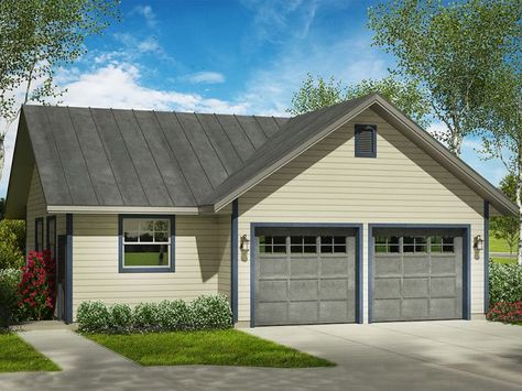 051G-0082: Detached Two-Car Garage Plan with Workshop Car Favorites, Carriage House Apartments, 2 Car Garage Plans, Garage Workshop Plans, Plan Garage, Workshop Plans, Large Workshop, Garage Remodel, Funky Music