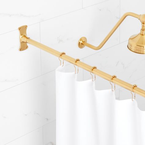 Corner shower curtain rod