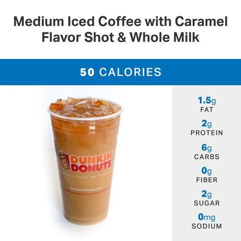 The Healthiest Ways to Order at Dunkin’ Donuts | MyFitnessPal Dunkin Donuts Iced Coffee Carmel Recipe, Dunkin Donuts Menu, Dunkin Donuts Coffee Drinks, Donuts Dunkin, Healthy Iced Coffee, Healthy Coffee Drinks, Coffee Calories, Dunkin Iced Coffee, Snacks Diy