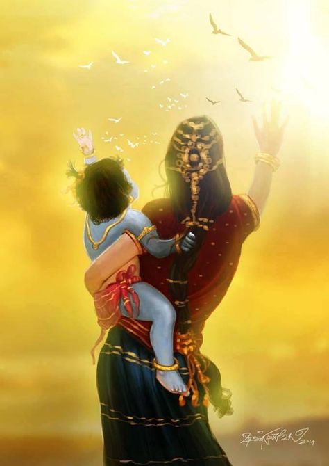 Mother Yashoda with Little Krsna. Yashoda Krishna, Shree Krishna Wallpapers, Little Krishna, Baby Krishna, Radha Krishna Wallpaper, Lord Krishna Wallpapers, Krishna Radha Painting, Radha Krishna Images, Radha Krishna Pictures