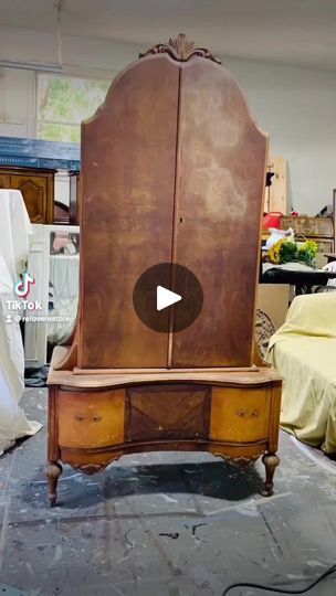 71K views · 14K reactions | Ethereal Armoire Transformation!🤍🤍🤍 | By ReLove ReStore | Facebook Old Wardrobe Makeover, Repurposed Armoire Ideas, Decorating The Top Of An Armoire, Antique Wardrobe Closet, Cabinet Restoration, Armoire Diy, Armoire Ideas, Before And After Furniture, Wooden Armoire