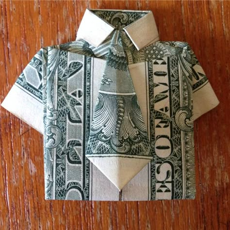 Origami Easy Step By Step, Origami Shirt, Folding Money, Origami Star Box, Origami Step By Step, Dollar Origami, Dollar Bill Origami, Origami For Beginners, Origami Love