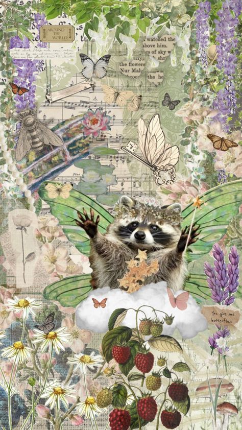 Desktop Wallpaper Collage Aesthetic, Desktop Wallpaper Collage, Raccoon Wallpaper, Wallpaper Collage Aesthetic, Computer Wallpaper Aesthetic, Fairy Wallpaper, Computer Wallpaper Desktop Wallpapers, Wallpaper Collage, Quote Backgrounds