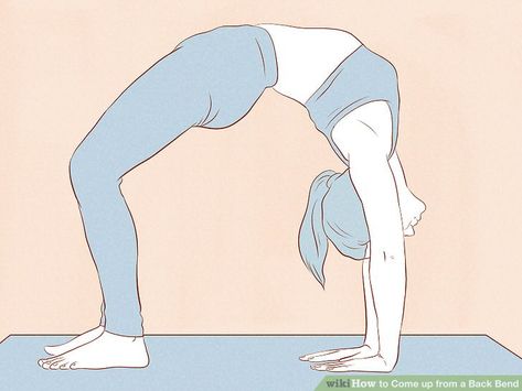 3 Ways to Come up from a Back Bend - wikiHow Gymnastics Bridge, Back Walkover, Back Bend, Bridge Drawing, Yoga Backbend, Arm Circles, Cobra Pose, Dancer Workout, Bridge Pose