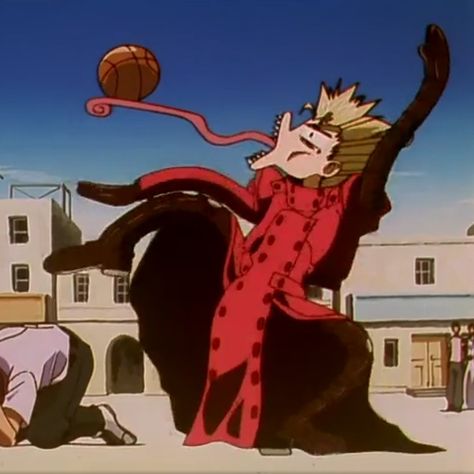 90s Anime Screencap, Milly And Meryl Trigun, Trigun Reaction Image, Vash Trigun Stampede Icon, Trigun Funny, Trigun Icons, Vash The Stampede, Trigun Stampede, Samurai Champloo