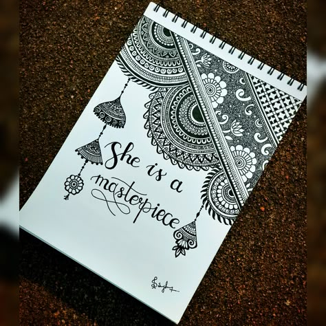 मंडला आर्ट Drawing, Side Mandala Art, Meaningful Mandala Art, Indian Culture Art Drawing, Sanskrit Project Cover Page, Mandala Drawing With Quotes, Mandala Art Unique Designs, Unique Mandala Drawing, Aesthetic Mandala Art