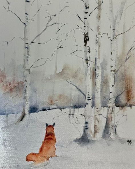 Download Illustration Graphic Resources for Watercolor Illustration, Flower Watercolor, Animals Watercolor Clipart, Family Clipart, Holiday Clipart And More. Watercolour Snow Scenes Winter Landscape, Winter Animal Watercolor, Arctic Fox Watercolor, Woodland Scene Painting, Woodland Painting Ideas, Winter Scenes Watercolor, Winter Forest Watercolor, Winter Scenes Paintings, Watercolour Winter Scenes