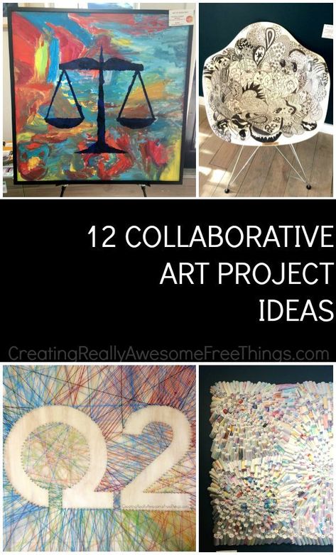 Collaborative art project ideas for kids and adults!: Group Art Projects For Adults, School Auction Projects, Art Auction Projects, Group Art Projects, Class Art Projects, Collaborative Art Projects, Art Projects For Teens, Art Projects For Adults, Auction Projects