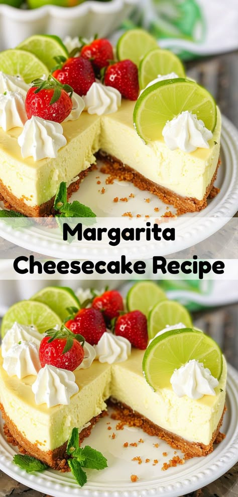 Craving something special? Our Margarita Cheesecake Recipe is perfect! This easy cheesecake recipe blends margarita flavors with cheesecake, making it a standout summer dessert. We Cheesecake, Margarita Dessert Recipes, Mexican Cheesecake Recipe, Creamy Margarita, Margarita Cake Recipe, Margarita Cheesecake, Margarita Flavors, Unique Cheesecake Recipes, Unique Cheesecake