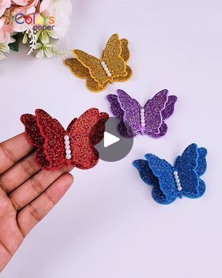 How to make a butterfly with glitter foam sheets (Eva) | Welcome to our craft tutorial! In this video, you'll learn how to create a stunning butterfly using glitter foam sheets, also known as EVA foam. #craft... | By Colors PaperFacebook Crafts Using Foam Sheets, Glitter Sheet Craft, Glitter Foam Sheet Crafts, How To Make Butterfly, Foam Sheet Crafts, Paper Butterfly, Butterfly Drawing, Foam Sheets, Craft Tutorial