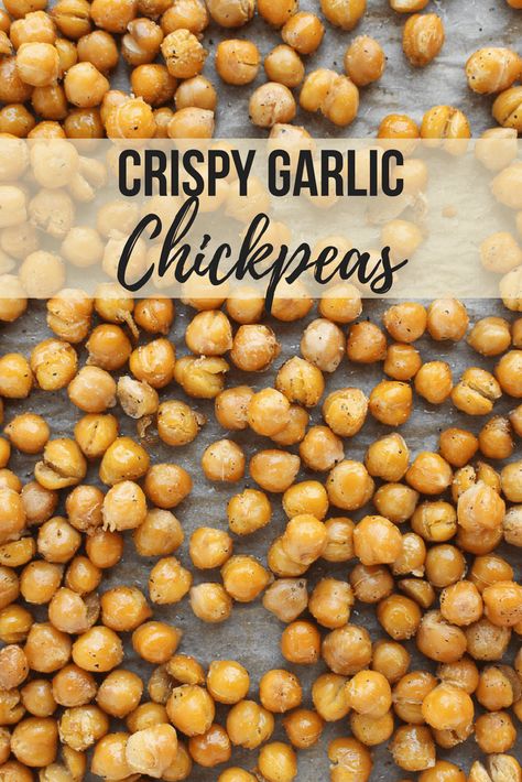 Crispy Garlic Chickpeas - plant-based protein snack via Chef Julie Harrington, RD @ChefJulie_RD #legumes #chickpeas #beans #snack #plantbased #plantbasedprotein #protein Wl Inspiration, Chickpea Plant, Garlic Chickpeas, Cooking Vegetables, Crispy Garlic, Quick Healthy Snacks, Vegetables Recipes, Hungry Girl, Awesome Recipes