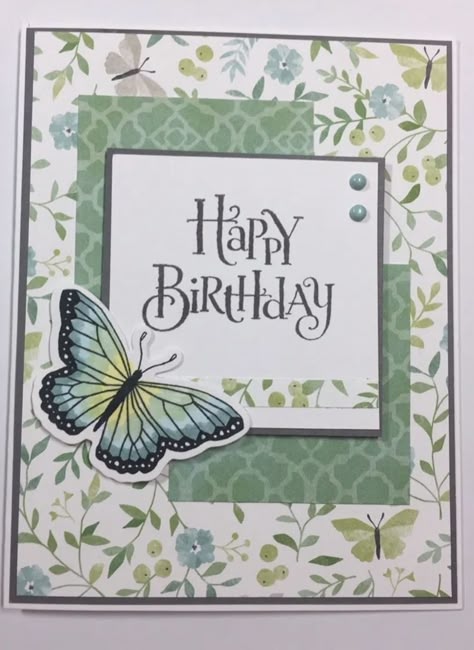 Homemade Birthday Cards, Bday Cards, Making Greeting Cards, Marble Paper, Making Cards, Birthday Cards Diy, Butterfly Cards, Stamping Up Cards, Handmade Birthday Cards