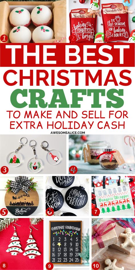 Looking for easy DIY crafts to make and sell at craft fairs or on Etsy? Discover 50 cheap craft ideas that are easy to sell at holiday bazaars and markets! Perfect for turning your creativity into profit, these creative projects are great for anyone looking to make and sell handmade items this holiday season. Best Craft Show Items To Sell, Cricut Crafts To Sell At Craft Fair, Diy Christmas Keychains, Best Crafts To Make And Sell, Craft Sale Ideas Make And Sell, Cheap Craft Ideas, Selling At Craft Fairs, Christmas Bazaar Crafts, Christmas Crafts To Make And Sell