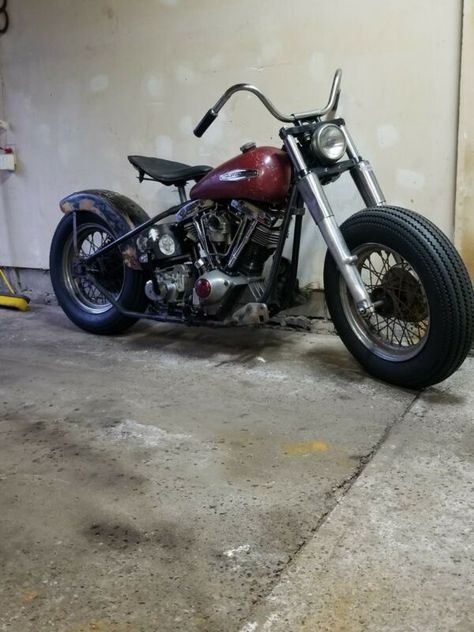 1981 HARLEY DAVIDSON SHOVELHEAD BOBBER CHOPPER  // 1981 HARLEY DAVIDSON SHOVELHEAD BOBBER C... Custom Street Bob, Shovelhead Flh, Harley Davidson Shovelhead, Shovelhead Bobber, Brat Motorcycle, Softail Bobber, Harley Panhead, Harley Shovelhead, Bobber Style