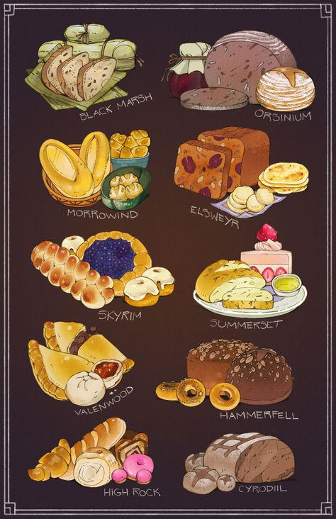 NEREVARINE PROPAGANDA — Masterpost of TES foods I’ve done over time… Dnd Rations Art, Props Illustration, Skyrim Food, Skyrim Art, Anime Foods, Fantasy Food, Anime Ideas, 귀여운 음식 그림, Foodie Art